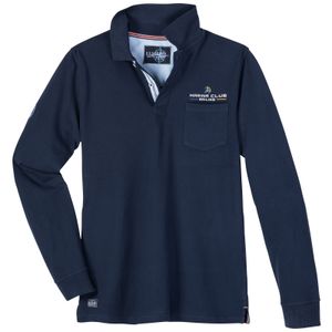 Redfield Übergrößen Langarm-Poloshirt navy maritim