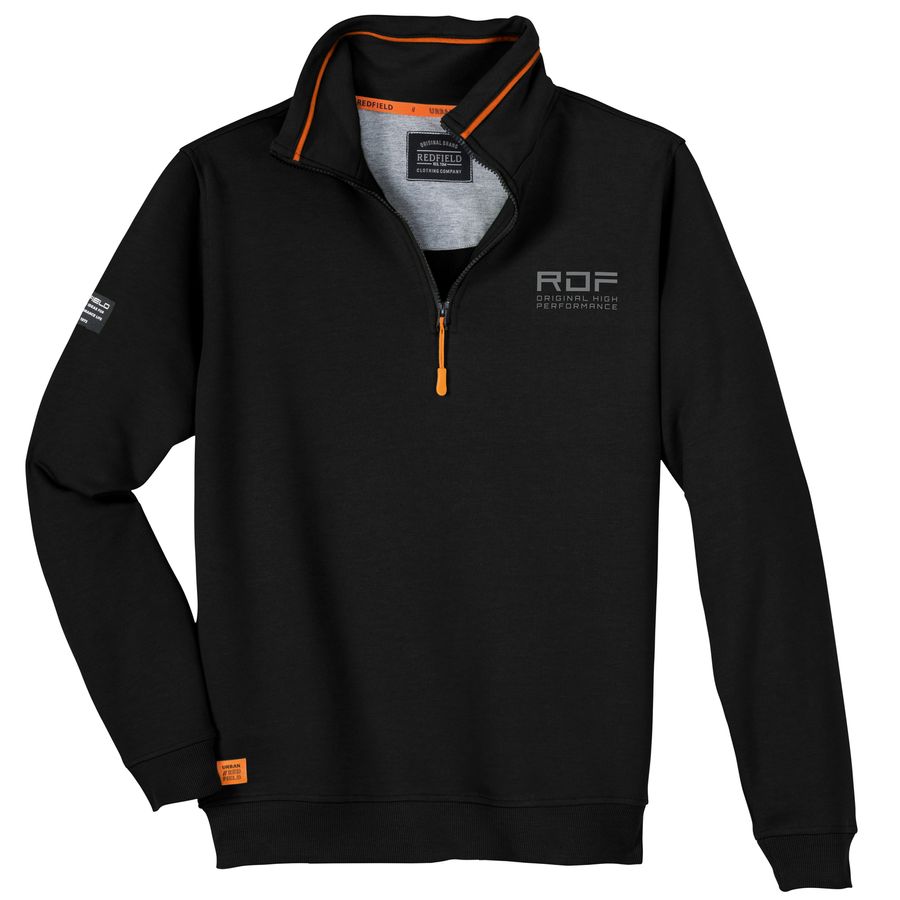 Redfield Übergrößen Sweat-Troyer schwarz Brustprint