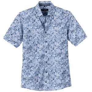 CasaModa XXL Kurzarmhemd rauchblau-weiß Floralprint