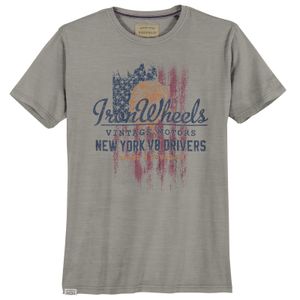 Redfield Übergrößen T-Shirt steingrau Iron Wheels