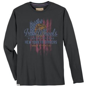Redfield Übergrößen Longsleeve dunkelgrau Vintageprint