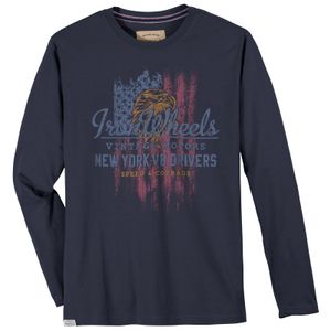 Redfield Übergrößen Longsleeve denimblau Vintageprint