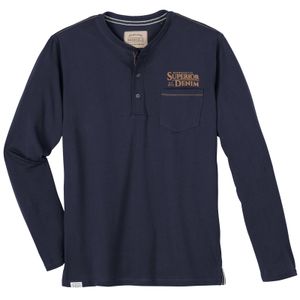 Redfield Übergrößen Henley-Longsleeve denimblau