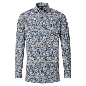 CasaModa Businesshemd floral Print blau-grau-grün XXL