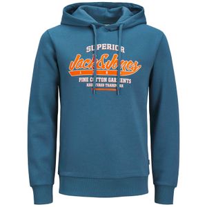 Jack&Jones Hoodie XXL rauchblau JJELOGO Frontprint