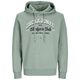 Jack&Jones Hoodie XXL grün melange JJELOGO Frontprint