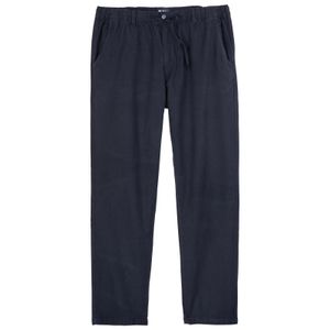 North Latitude XXL Leinen Chinohose Gummibund navy