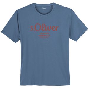 s.Oliver T-Shirt rauchblau Logoprint Übergröße