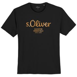 s.Oliver T-Shirt schwarz Logoprint Übergröße