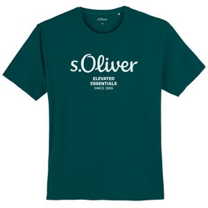 s.Oliver T-Shirt petrol Logoprint Übergröße