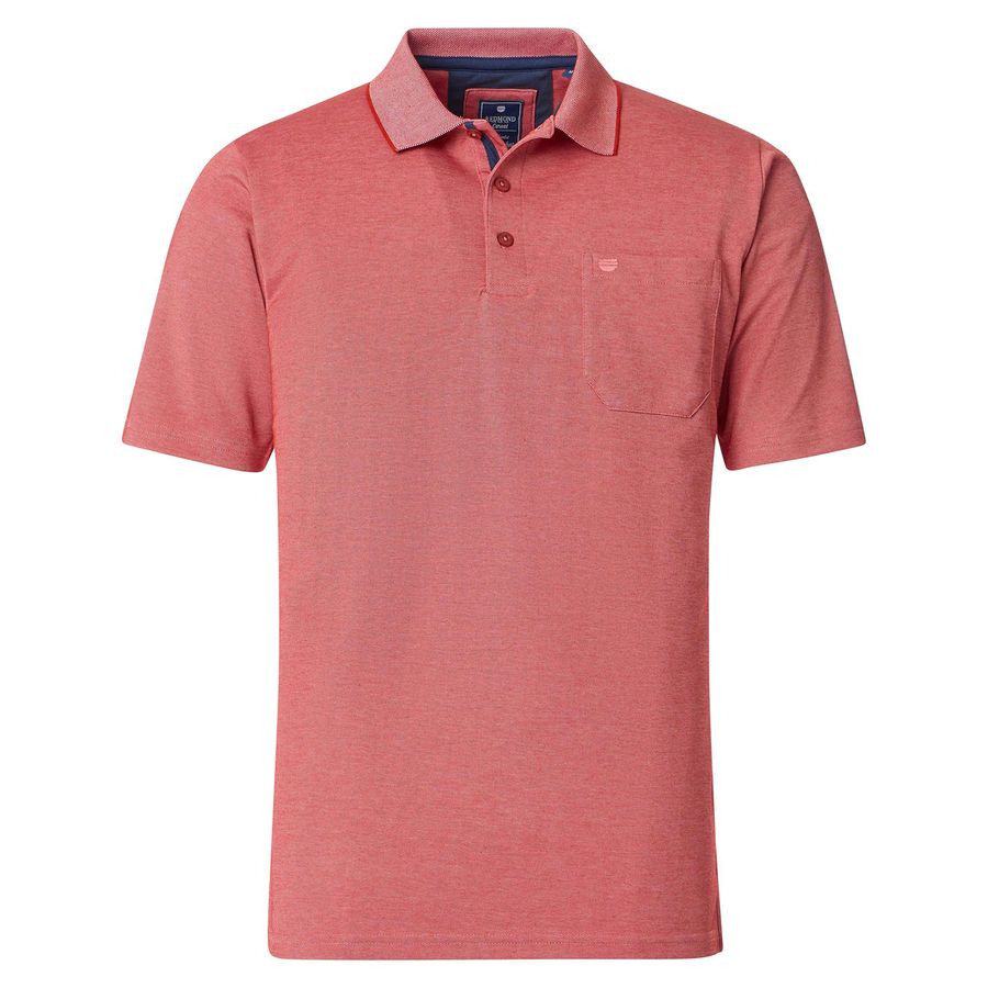 Redmond Übergrößen Poloshirt rot melange Wash & Wear