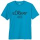s.Oliver XXL T-Shirt türkisblau Logo-Frontprint