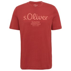 s.Oliver XXL T-Shirt weinrot Logo-Frontprint