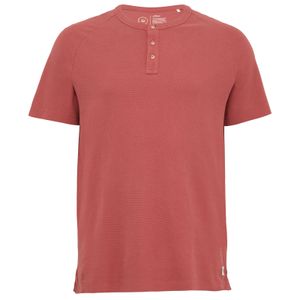 s.Oliver XXL Henley T-Shirt korallenrot Rippstruktur