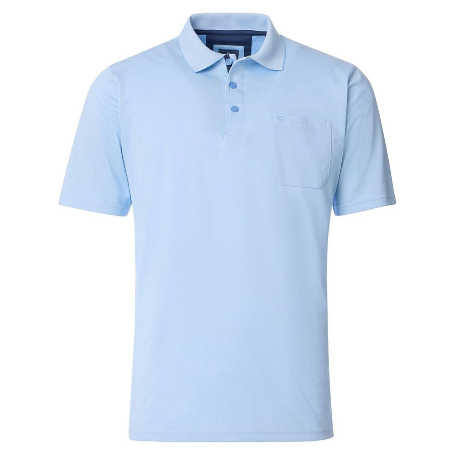 Redmond Übergrößen Wash & Wear Polo hellblau melange