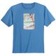 Ragman Übergrößen T-Shirt blau Palmen-Frontprint