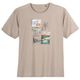 Ragman Übergrößen T-Shirt hellbraun Palmen-Frontprint