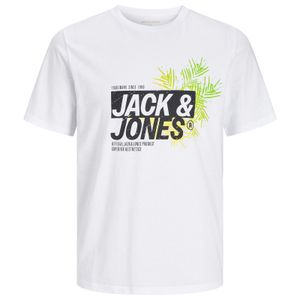 Jack&Jones T-Shirt weiß Übergröße JJJAXON Frontprint