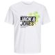 Jack&Jones T-Shirt weiß Übergröße JJJAXON Frontprint