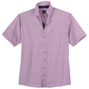Jupiter XXL Kurzarmhemd rot-navy Allovermuster