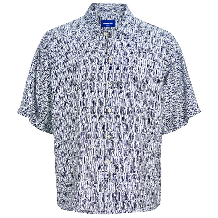 Jack&Jones XXL Kurzarmhemd JORMARSHALL blau-weiß
