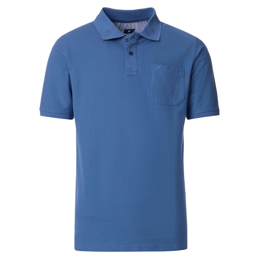 Redmond Basic Poloshirt rauchblau Übergrößen