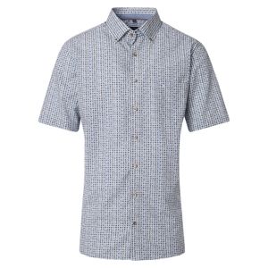 CasaModa XXL Kurzarmhemd beige-rauchblau gemustert