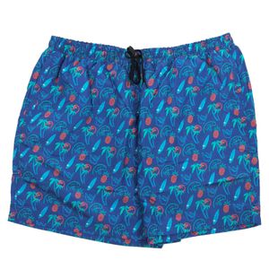 Abraxas XXL Badeshorts Ananas-Print blau-rot-türkis