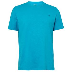 s.Oliver Übergröße Basic T-Shirt türkisblau Brustprint