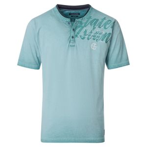 CasaModa Henley-T-Shirt XXL mintgrün Used-Look Print