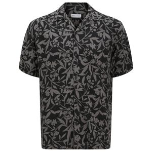 Jack&Jones Übergröße Kurzarmhemd JJJEFF schwarz-grau
