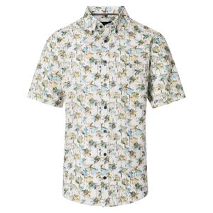 CasaModa XXL Kurzarmhemd Palmenprint grün-blau