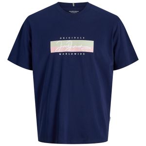 Jack&Jones T-Shirt Übergröße dunkelblau Frontprint