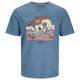 Jack&Jones T-Shirt XXL rauchblau Skullprint JJELIJAH