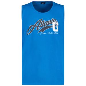 Adamo Tanktop azurblau Übergröße Frontprint Atlanta
