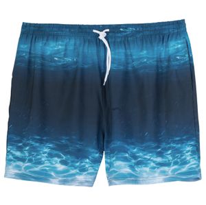 Bellonda Badeshorts blau Wasser-Print Übergröße