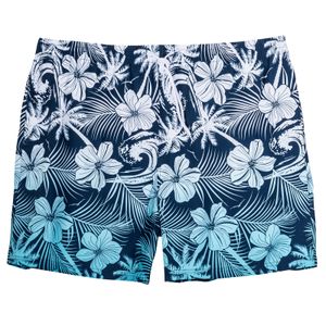 Bellonda Badeshorts Übergröße Hawaii-Muster blau-weiß