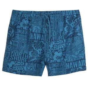 Bellonda Badeshorts Hawaii-Print blau Übergröße