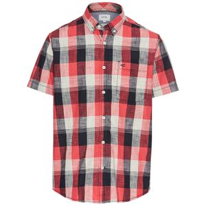 Camel Active XXL Kurzarmhemd kariert navy-rot-sand