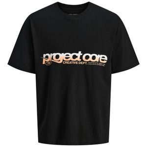 Jack&Jones Übergröße T-Shirt schwarz Frontprint JCOUNION