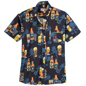 Kamro Kurzarmhemd Hawaii-Print schwarz-multicolor XXL