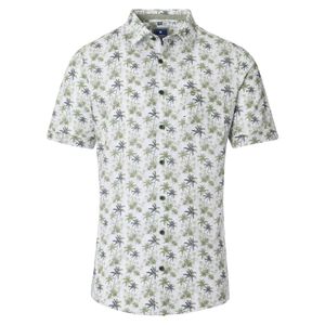 Redmond Kurzarmhemd Palmenprint oliv-navy Übergröße