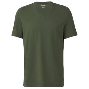 s.Oliver Übergrößen Basic T-Shirt oliv V-Neck