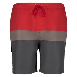 Adamo Badebermuda Übergröße rot-taupe-grau