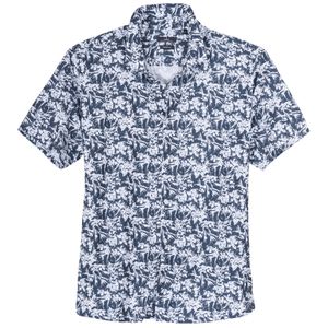 Ragman Jersey Kurzarmhemd Alloverprint navy-weiß XXL