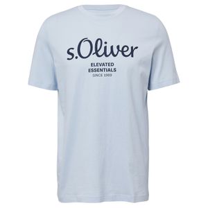 s.Oliver Übergrößen T-Shirt Logoprint hellblau