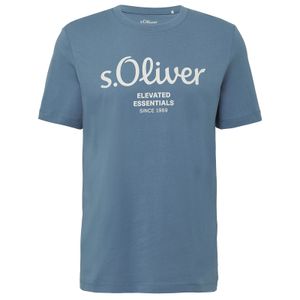 s.Oliver Übergrößen T-Shirt Logoprint rauchblau