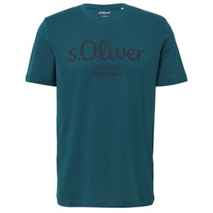 s.Oliver Übergrößen T-Shirt Logoprint petrol