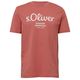 s.Oliver Übergrößen T-Shirt Logoprint korallenrot