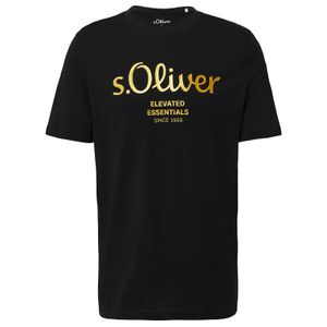 s.Oliver Übergrößen T-Shirt Logoprint schwarz
